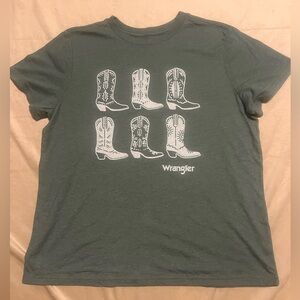 Wrangler teal Boot Print Tee